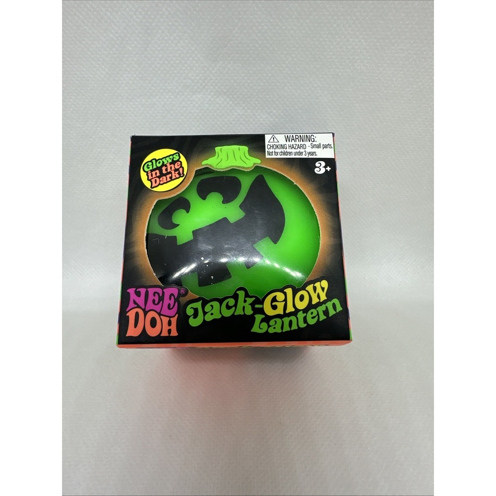 NEE DOH Jack-Glow Lantern~ New! Green"Glow In The Dark" Halloween Pumpkin